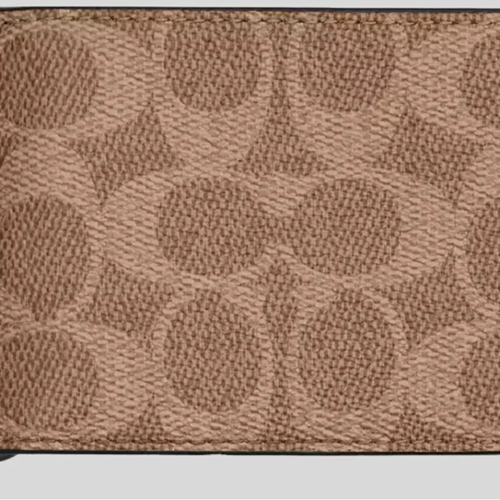 Brand New Mens Coach ID Wallet Tan & Black - Picture 3 of 4